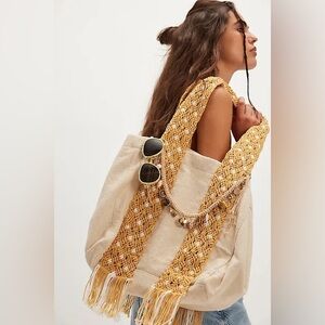NWT Free People Mia Macrame Strap Tote ~Dandelion~
